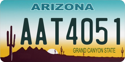 AZ license plate AAT4051