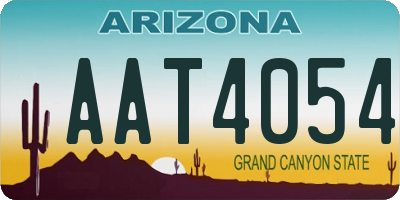 AZ license plate AAT4054