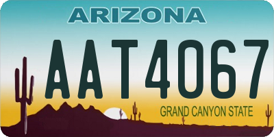 AZ license plate AAT4067