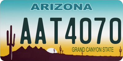 AZ license plate AAT4070