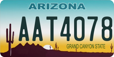 AZ license plate AAT4078