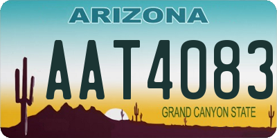 AZ license plate AAT4083