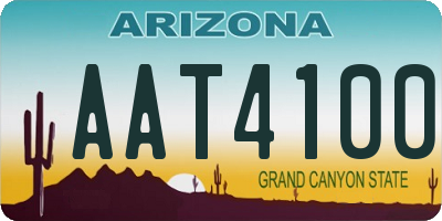 AZ license plate AAT4100