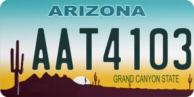 AZ license plate AAT4103