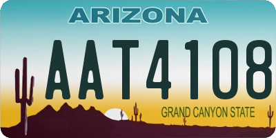 AZ license plate AAT4108