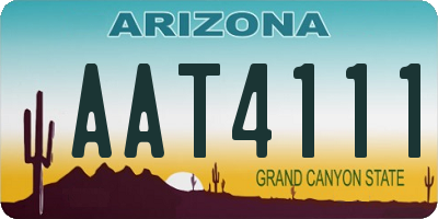 AZ license plate AAT4111