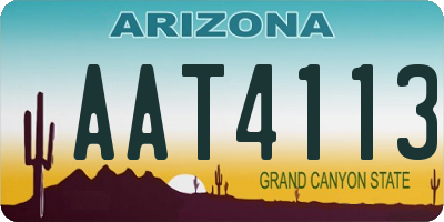 AZ license plate AAT4113