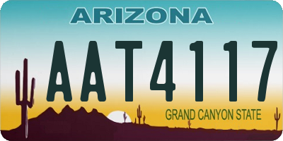 AZ license plate AAT4117