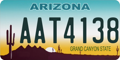 AZ license plate AAT4138