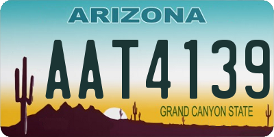 AZ license plate AAT4139