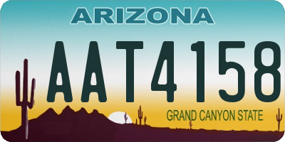 AZ license plate AAT4158