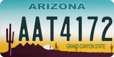 AZ license plate AAT4172