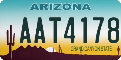 AZ license plate AAT4178