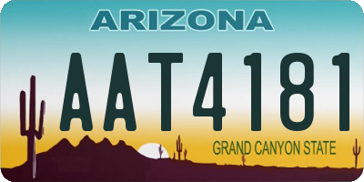 AZ license plate AAT4181