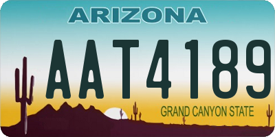 AZ license plate AAT4189