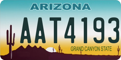 AZ license plate AAT4193