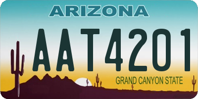 AZ license plate AAT4201