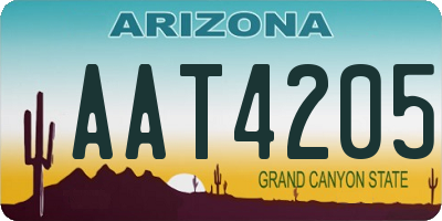 AZ license plate AAT4205