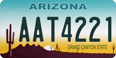AZ license plate AAT4221