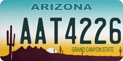 AZ license plate AAT4226