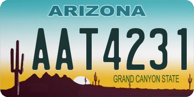 AZ license plate AAT4231