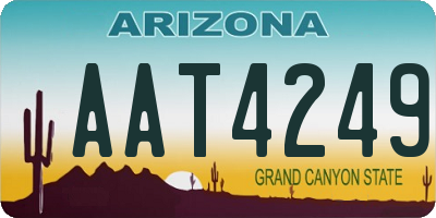 AZ license plate AAT4249