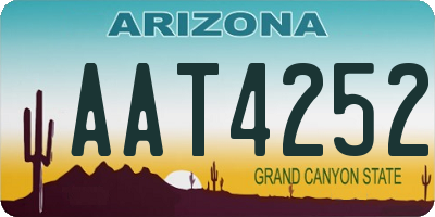 AZ license plate AAT4252