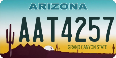 AZ license plate AAT4257