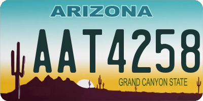 AZ license plate AAT4258