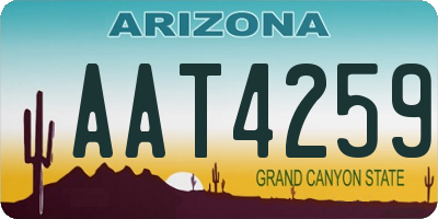 AZ license plate AAT4259