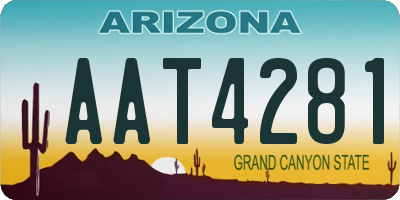 AZ license plate AAT4281