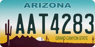 AZ license plate AAT4283