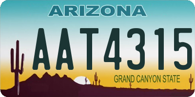 AZ license plate AAT4315