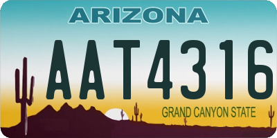 AZ license plate AAT4316