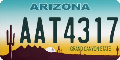 AZ license plate AAT4317