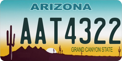 AZ license plate AAT4322