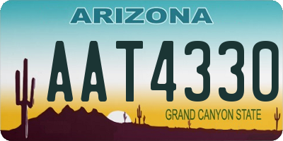 AZ license plate AAT4330