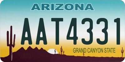 AZ license plate AAT4331