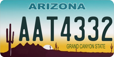 AZ license plate AAT4332