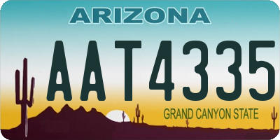 AZ license plate AAT4335