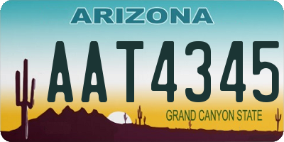 AZ license plate AAT4345