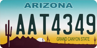 AZ license plate AAT4349