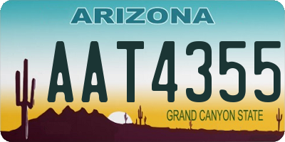 AZ license plate AAT4355