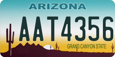 AZ license plate AAT4356