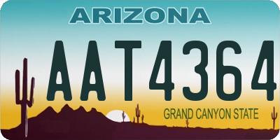 AZ license plate AAT4364