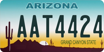 AZ license plate AAT4424