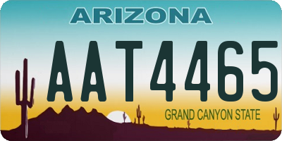 AZ license plate AAT4465