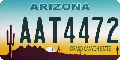 AZ license plate AAT4472