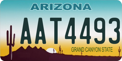 AZ license plate AAT4493