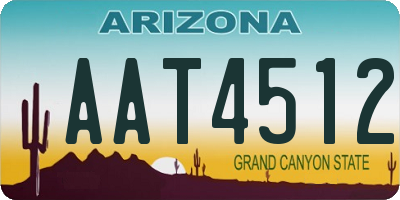 AZ license plate AAT4512